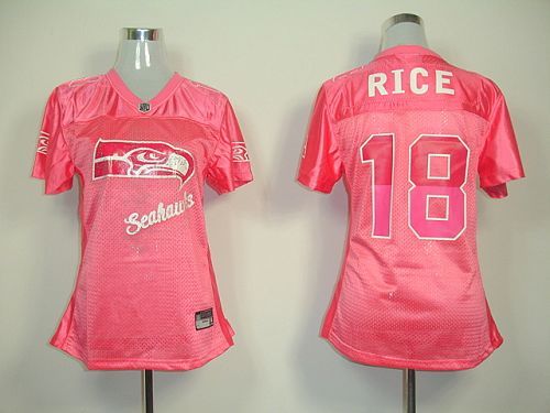 Seahawks #18 Sidney Rice Pink 2011 Women's Fem Fan NFL Jersey